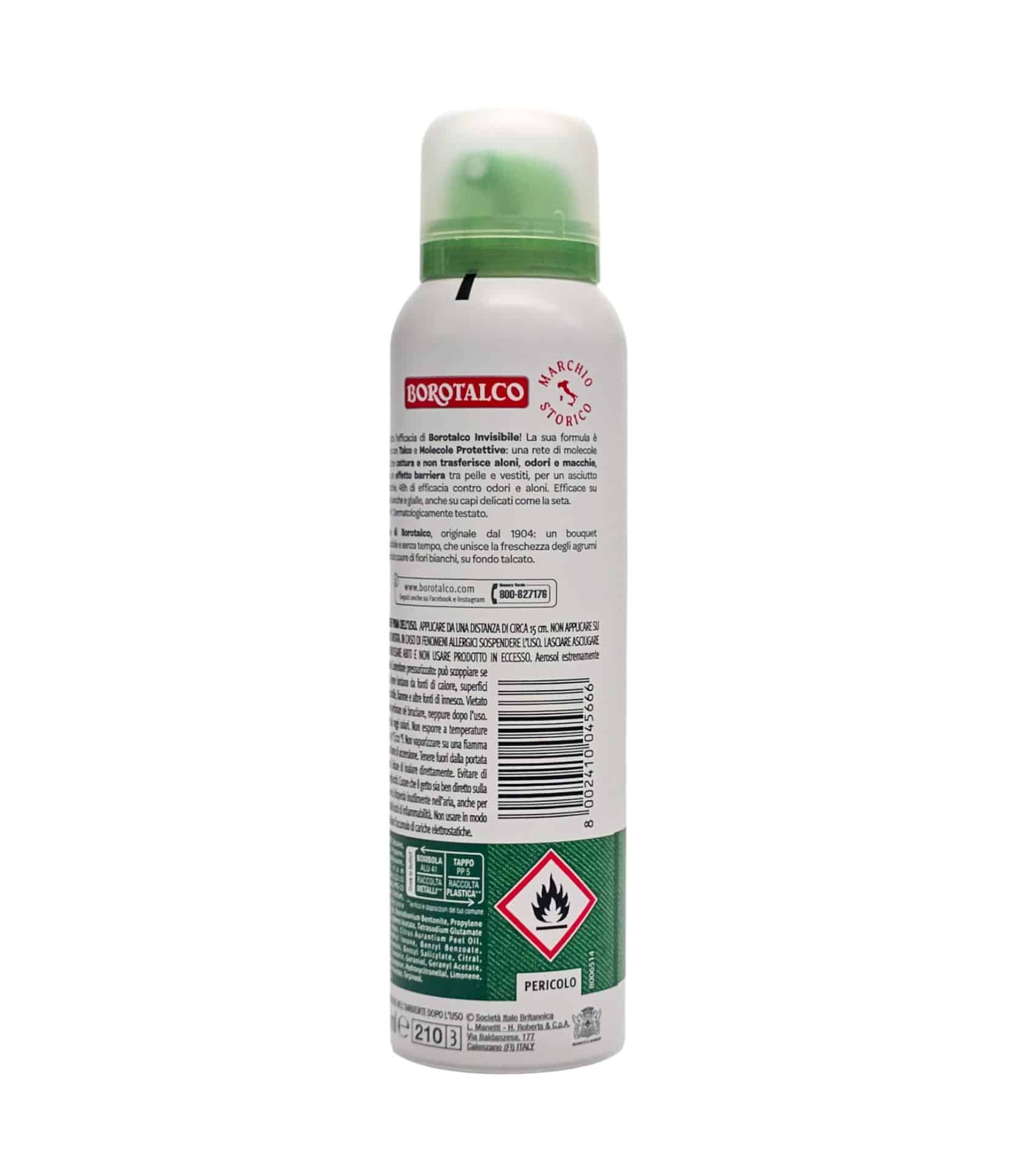 Deodorant antiperspirant spray Borotalco Invisible 150 ml - imagine 2