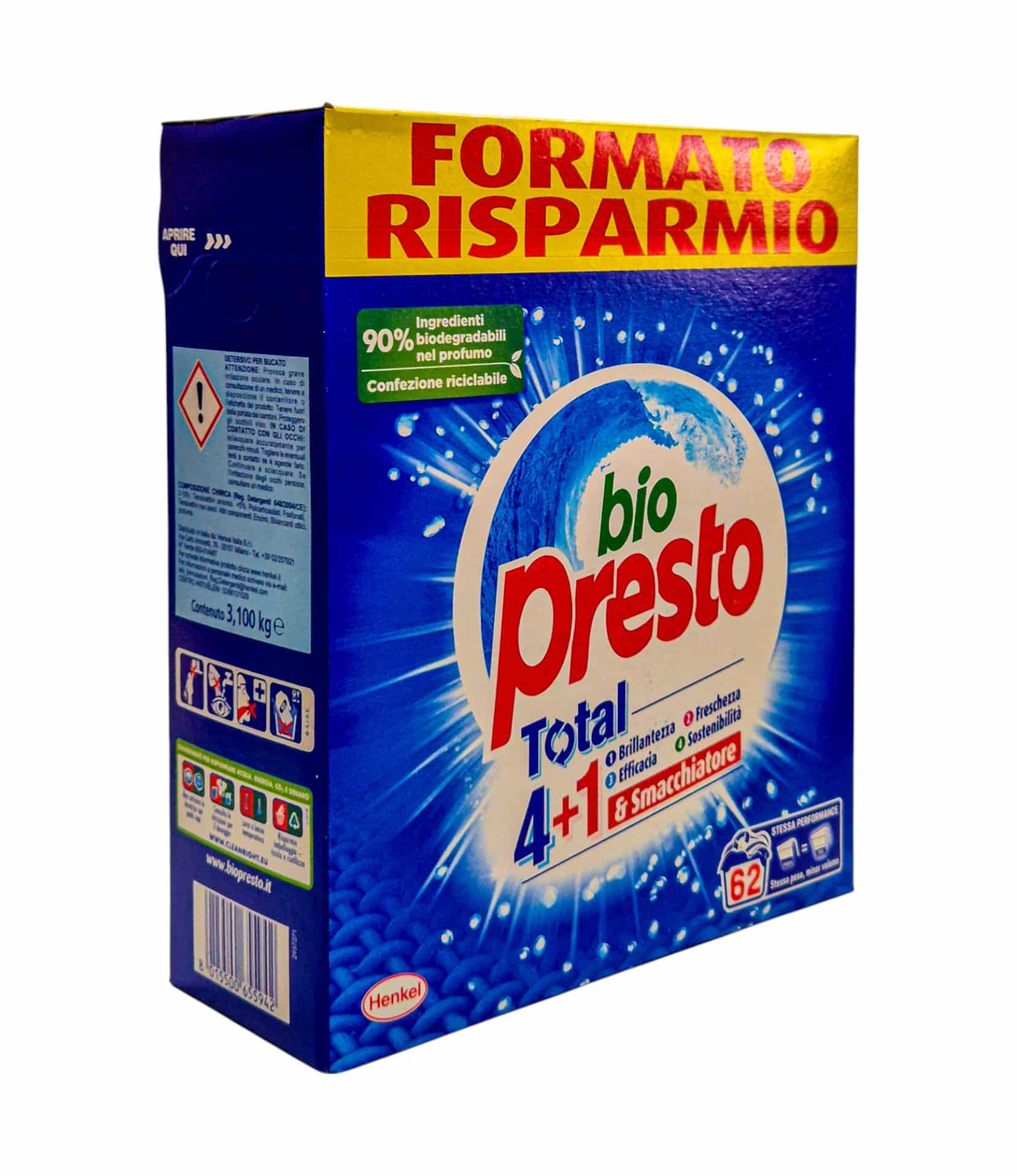 Detergent pulbere Bio Presto Total 4+1 62 spalari - imagine 3