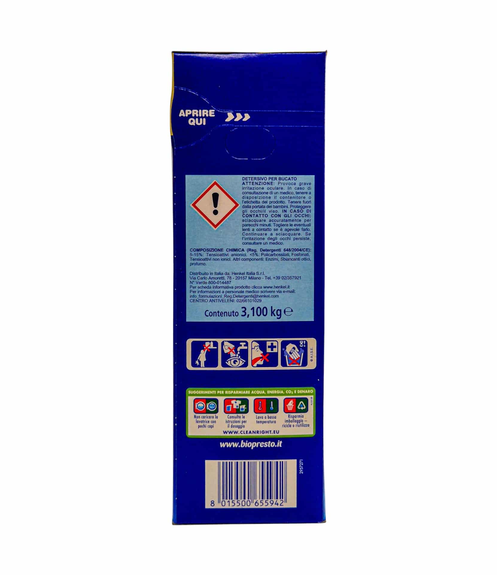Detergent pulbere Bio Presto Total 4+1 62 spalari - imagine 4