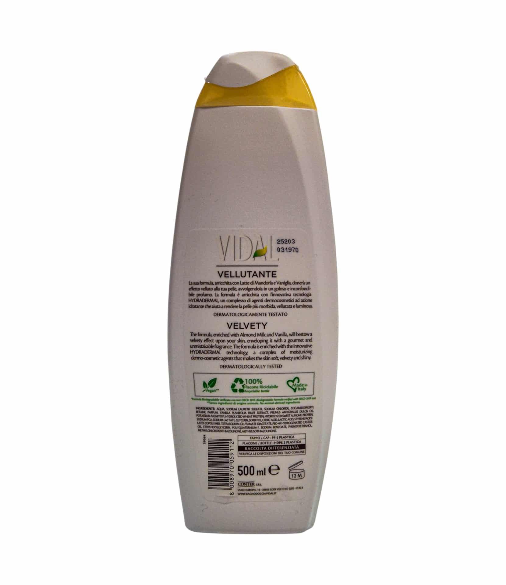 Gel de duș Vidal cu vanilie si lapte 500ml - imagine 2
