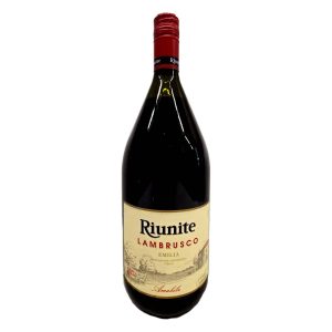 Vin roșu frizzante Riunite Lambrusco Emilia Amabile 1.5 L - față