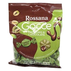 Bomboane Rossana Gocce fistic și ciocolată 150 g